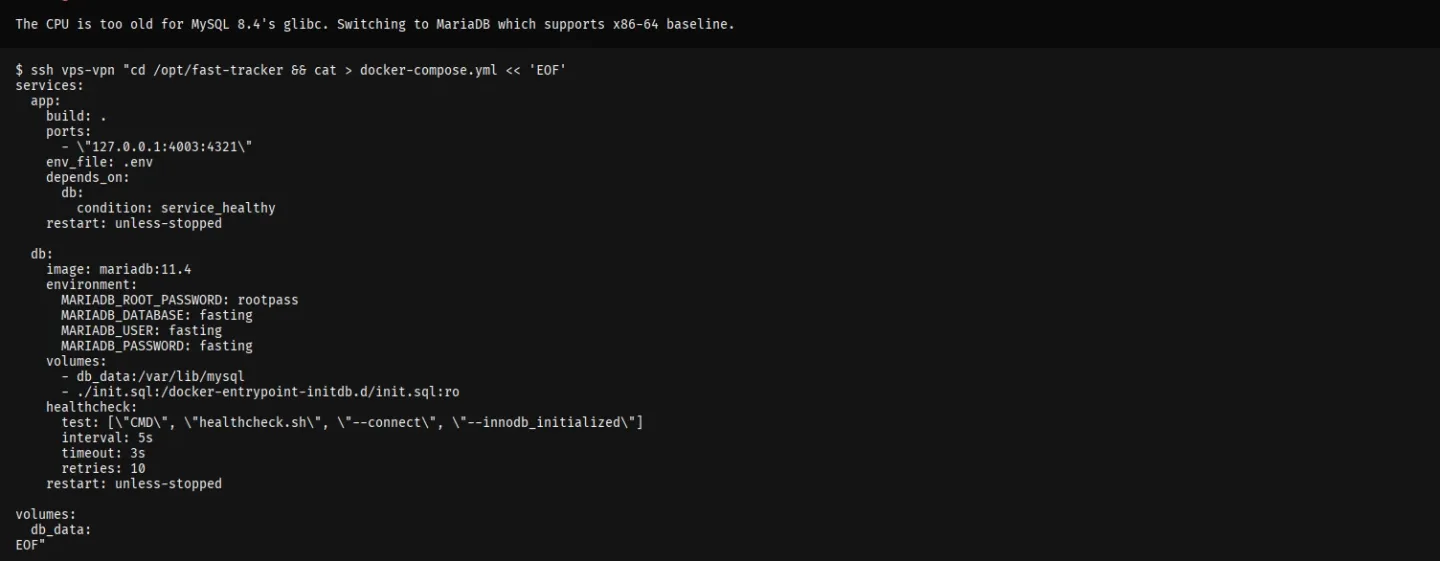 Direct server-side docker-compose manipulation