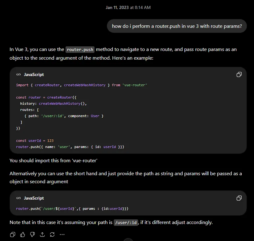 A ChatGPT conversation